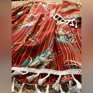 Jon & Ana bright tropical/floral tasseled Kimono cover-up